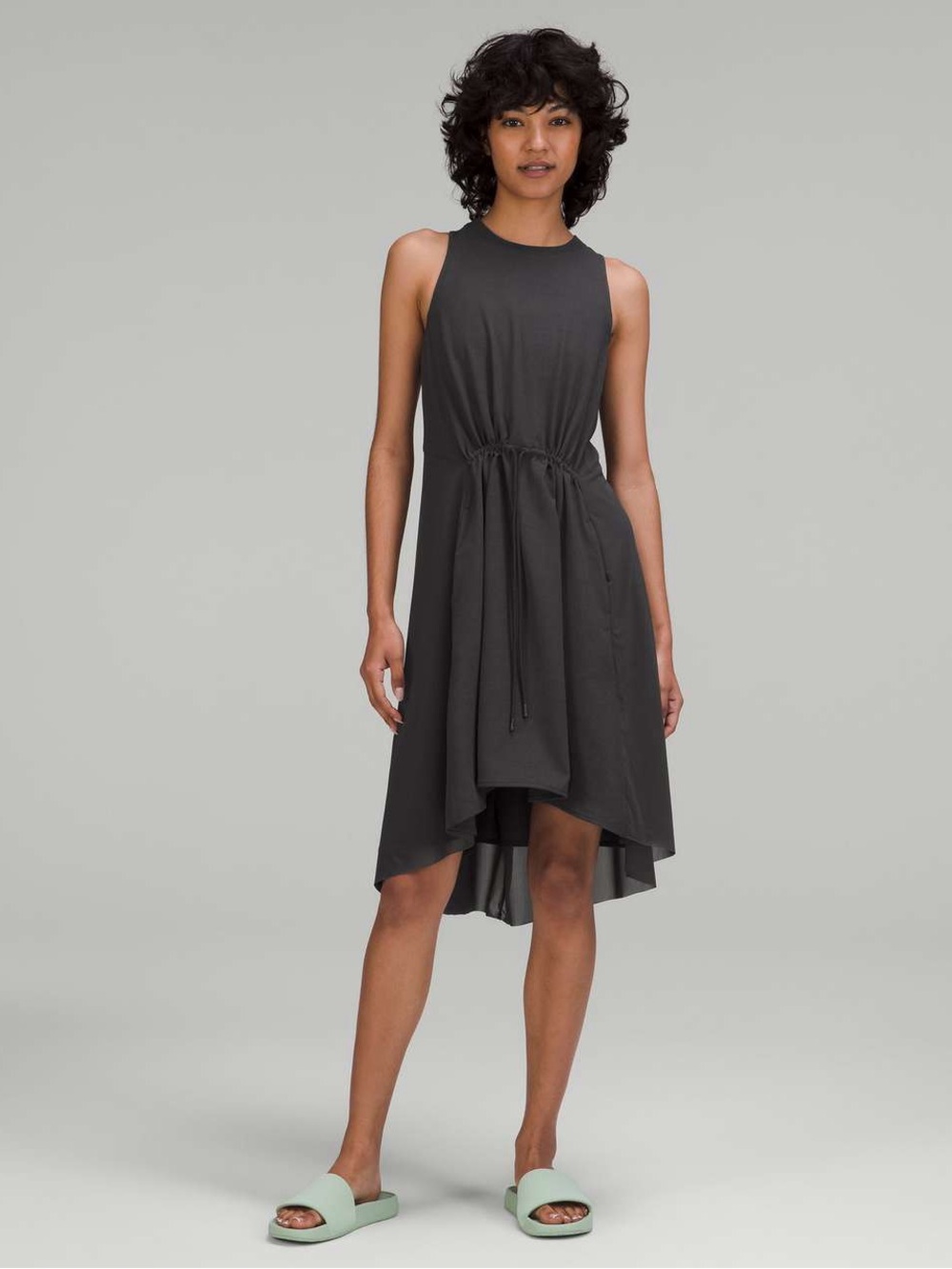 Lululemon Mesh Overlay High-Neck Dress in Graphite Grey